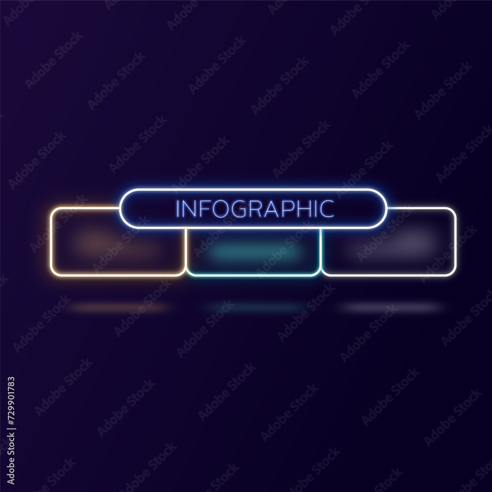 Vector infographic Neon light design with label options, steps, or processes. Vector infographic Neon light design with label options, steps, or processes.