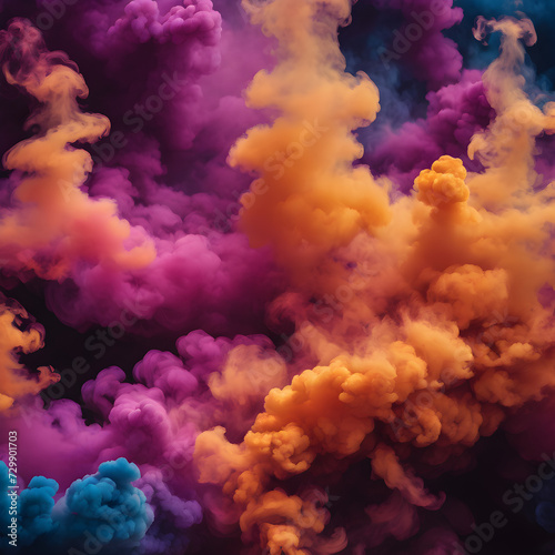 Colorful Fire and Smoke Dance in Cloud Formations