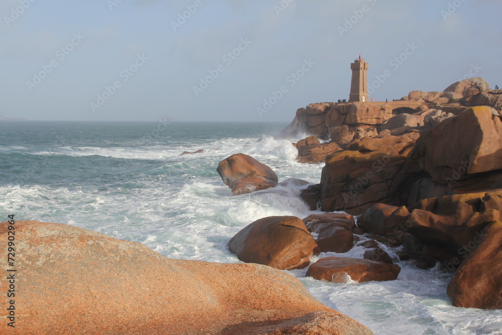 Fotografie Côte de granite rose, Bretagne