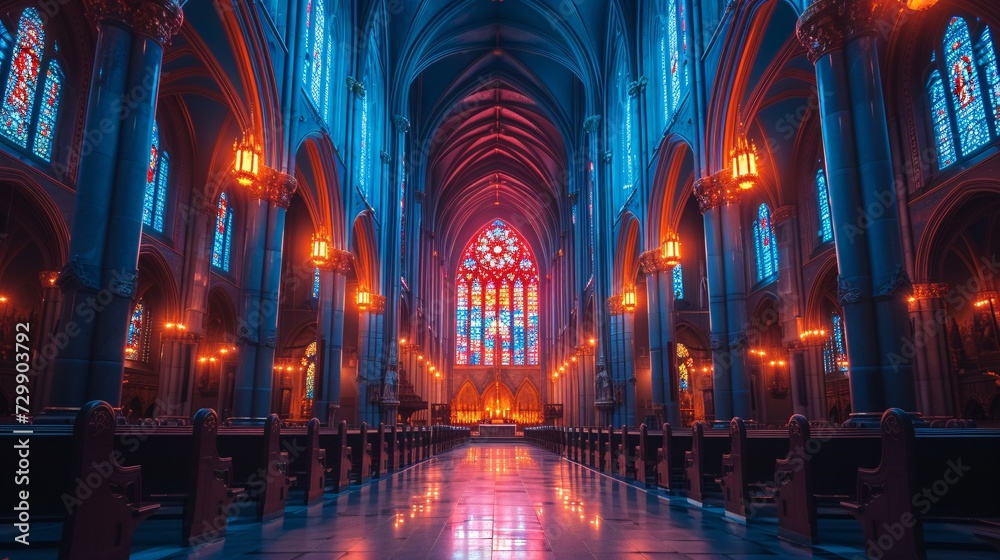 Glowing Cathedral A Stained Glass Masterpiece Generative AI Glowing Cathedral A Stained Glass Masterpiece Generative AI