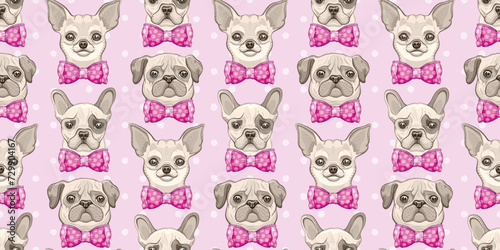 Photography Dog vector seamless pattern