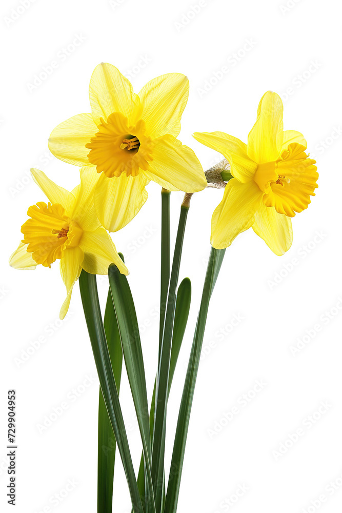 daffodils on isolated transparent background daffodils on isolated transparent background