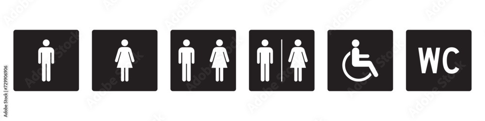 vector set of toilet sign vector set of toilet sign