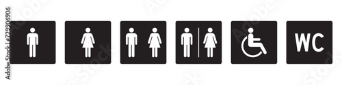 vector set of toilet sign