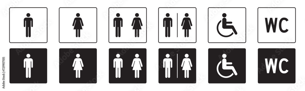 vector set of toilet signs vector set of toilet signs