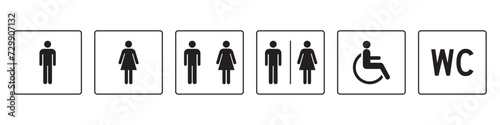 vector set of toilet sign