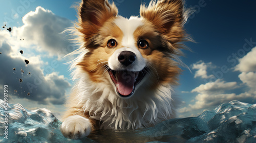 A_happy_Dog_jumps_from_the_ocean_to_the_sky_in_the