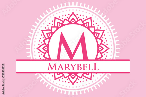 Mandala monogram letter M logo