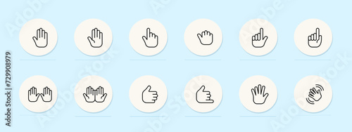 Sign language line icon. American Sign Language, nonverbal communication, deaf culture, sign language interpreter. Pastel color background. Vector line icon for business and advertising