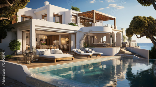 a_house_with_pool_and_a_lounging_lounge_in_the_style