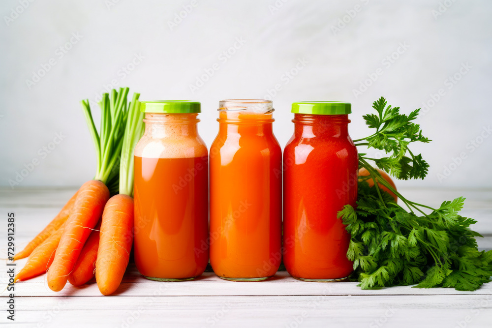 Group of jars filled with carrots and celery. Group of jars filled with carrots and celery.