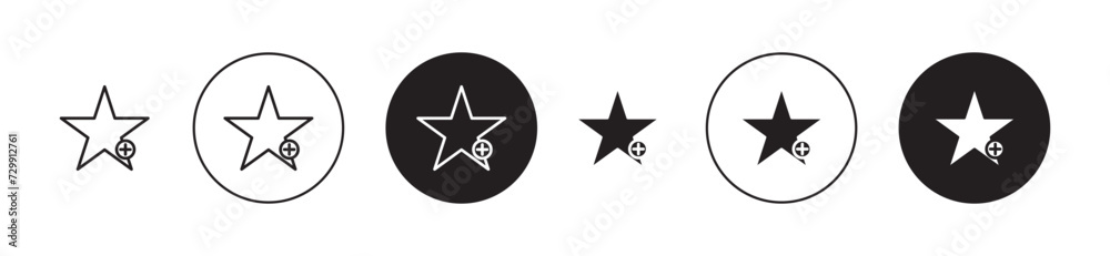 Star Favorite Vector Illustration Set. Preferred Choice sign suitable ...