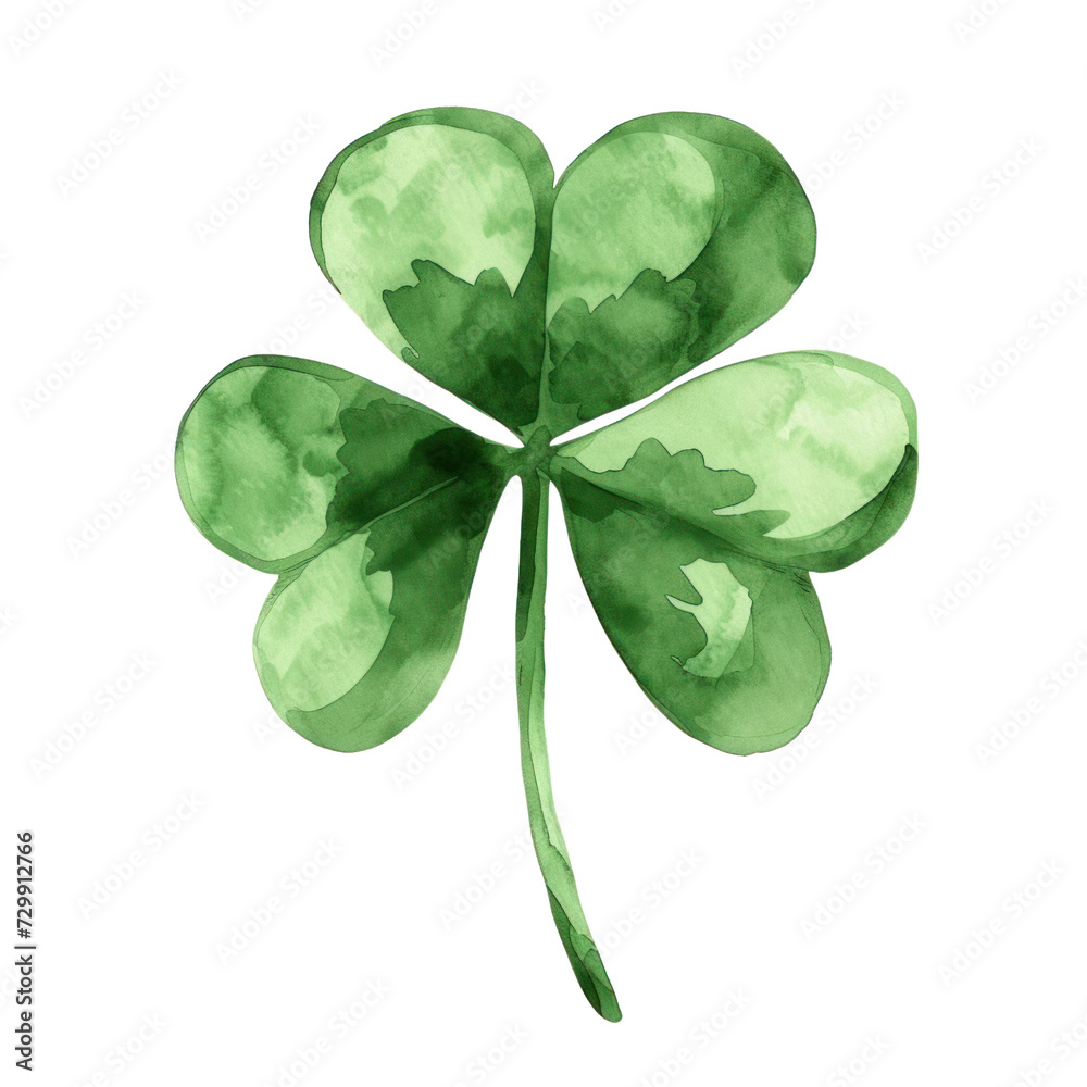 Watercolor illustration of clover leaf, Shamrock isolated on background, St. Patrick's Day concept clipart. Watercolor illustration of clover leaf, Shamrock isolated on background, St. Patrick's Day concept clipart.
