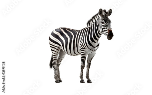 Noble Stance of a Zebra in its Natural Habitat on a White or Clear Surface PNG Transparent Background.