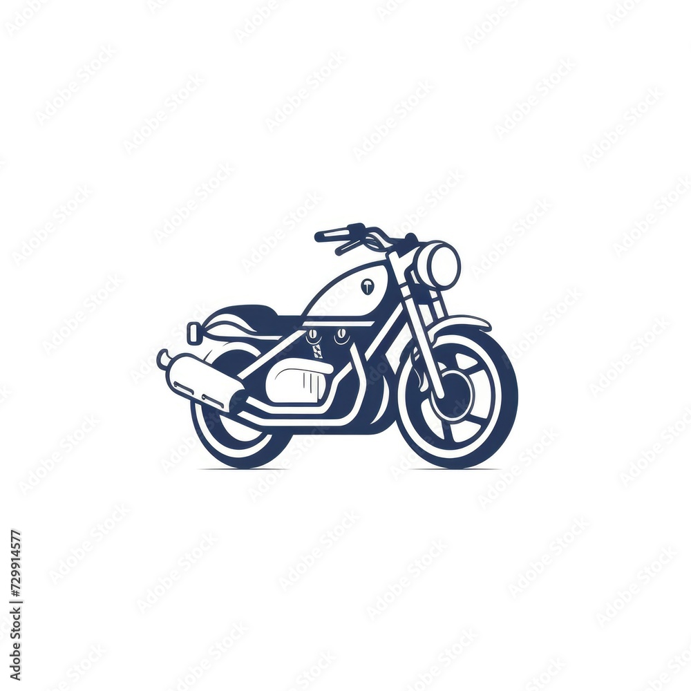 Simple graphic logo of color motorcycle on white background.