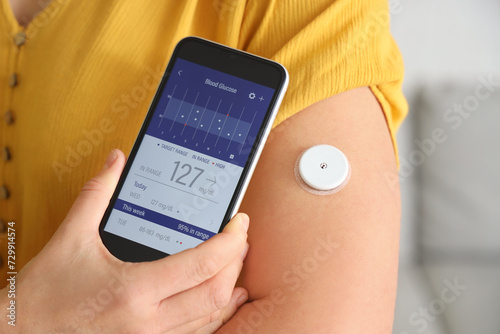 Diabetic woman with glucose...
