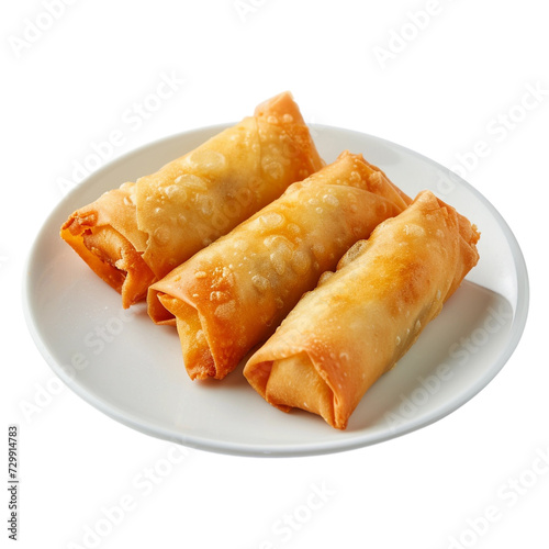 fried spring rolls isolated on transparent background