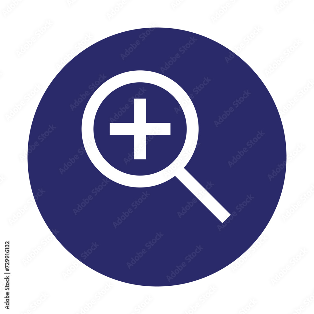 blue icon with magnifier blue icon with magnifier