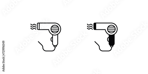 blow dryer icon with white background vector stock illustration