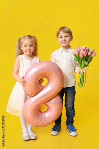 Cute little children with p...