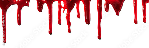 Blood, red sauce or red paint splashes isolated on white or transparent background.