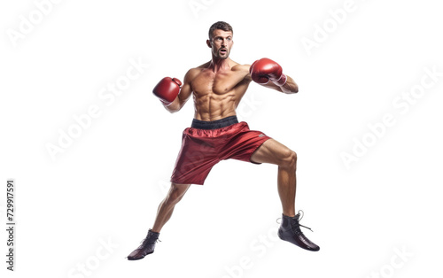 Man in Activewear, Performing with Grace and Intensity in Every Move on a White or Clear Surface PNG Transparent Background. © Usama