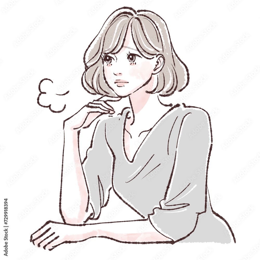 悩む/考える/落ち込む/不安/どうしよう/うーん/悲しい/疑問/考え事/溜め息/悩み/切ない/迷走/解説/説明/注目/教える/先生/解説者/アドバイス/黒板/授業/講義/こちら/案内する/注目/水彩/手描き/女性/女の子のイラスト素材 悩む/考える/落ち込む/不安/どうしよう/うーん/悲しい/疑問/考え事/溜め息/悩み/切ない/迷走/解説/説明/注目/教える/先生/解説者/アドバイス/黒板/授業/講義/こちら/案内する/注目/水彩/手描き/女性/女の子のイラスト素材