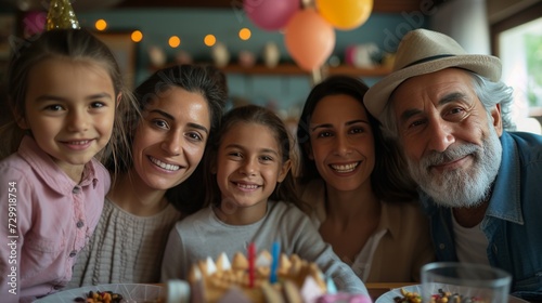 Family Affair: Generations gather, their beaming smiles capturing the warmth of a family birthday party