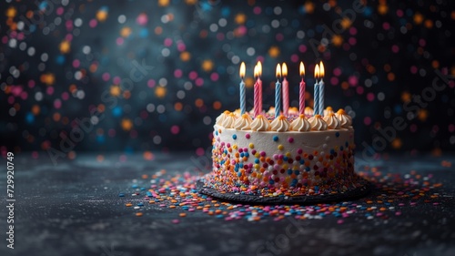 birthday cake with candles photo