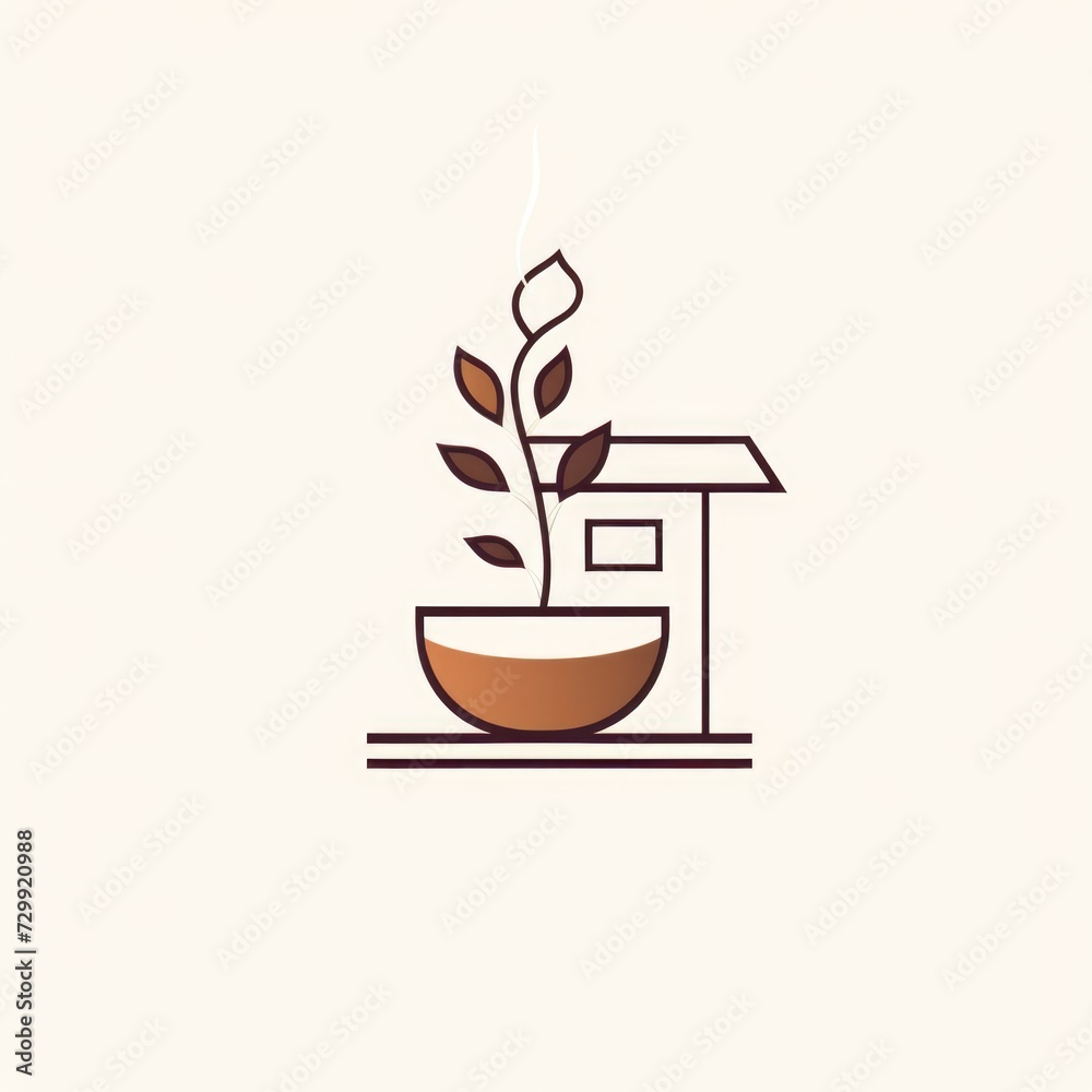 Coffee house logo design on white background. Coffee house logo design on white background.