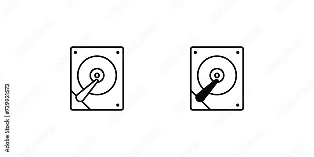 hard disk drive icon with white background vector stock illustration