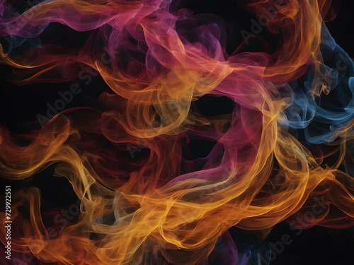 Abstract Smoke Background. Exploring the Intersection of Smoke, Dense Fog, and Flames.