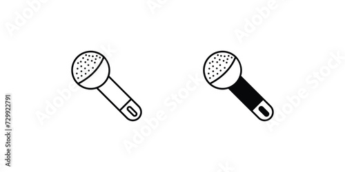 mike icon with white background vector stock illustration
