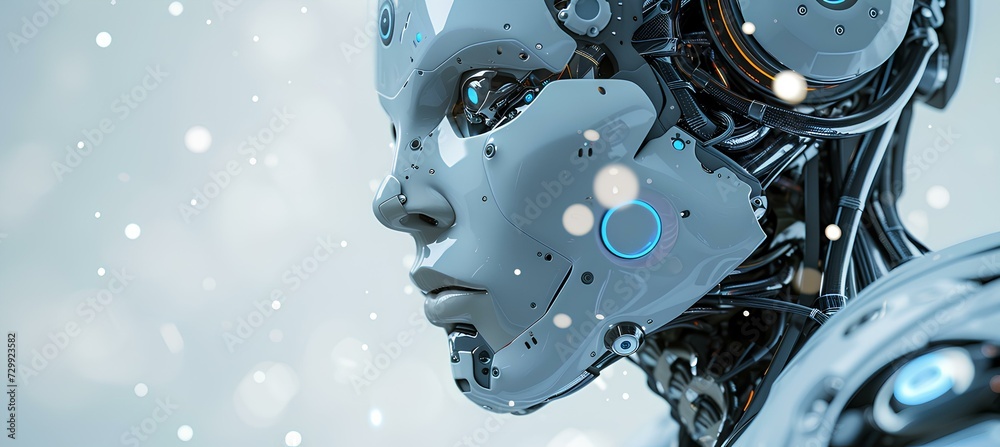 artificial intelligence is the new frontier for technology, light silver and navy, innovative machine learning. robot access to business of big data on global network. generative AI artificial intelligence is the new frontier for technology, light silver and navy, innovative machine learning. robot access to business of big data on global network. generative AI