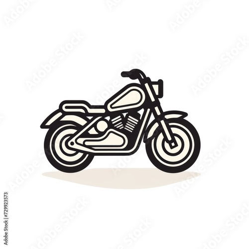 Simple graphic logo of color motorcycle on white background.