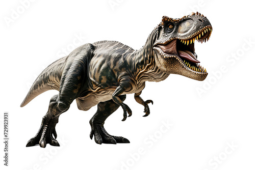 Tyrannosaurus Rex, a 3D-rendered dinosaur, stands tall in this prehistoric illustration