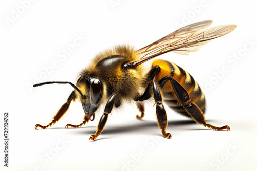 Bee with long antennae and black body, with yellow head. © VISUAL BACKGROUND