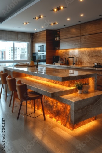 Classic style kitchen interior in modern house
