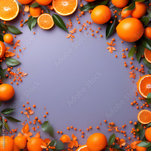 orange  frame with purple background , generative ai