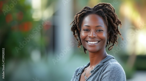 Joyful Social Worker: A social worker's compassionate smile embodies their co...