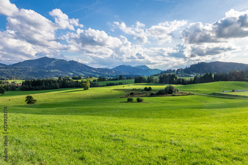 Green landscape in Allgovia, Germany Green landscape in Allgovia, Germany