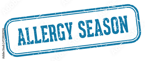 allergy season stamp. allergy season rectangular stamp on white background
