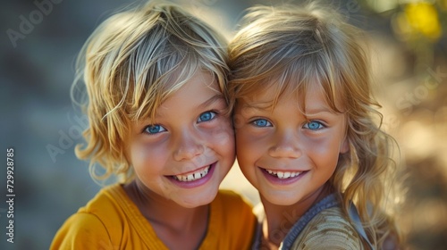 Sibling Bond: Brothers and sisters share laughs and smiles, showing the stren...