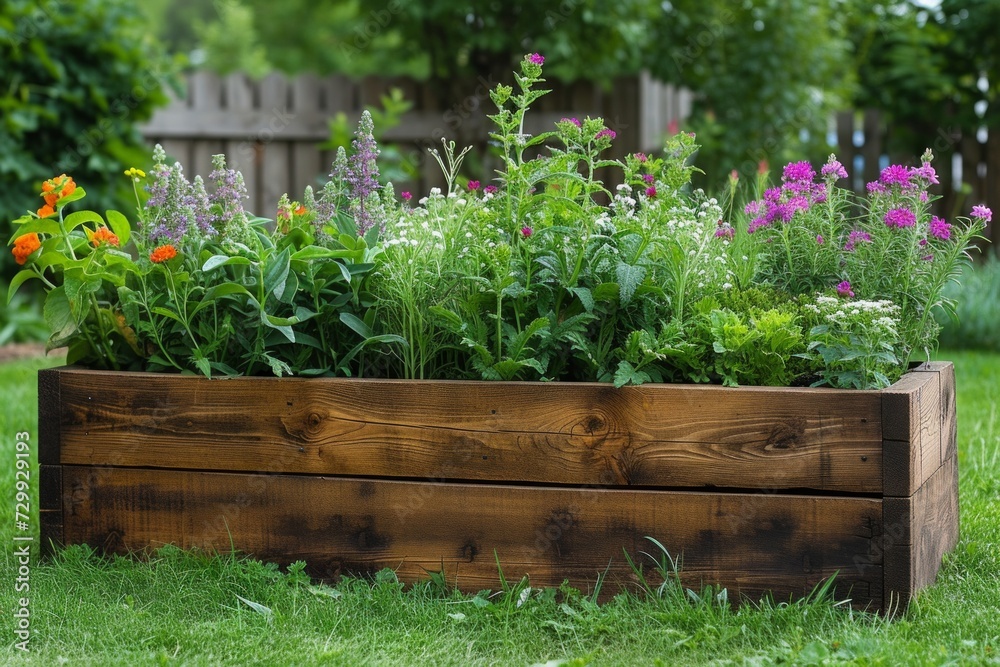 Revamp Your Modern Garden with Raised Wooden Beds for Growing Herbs, Spices,