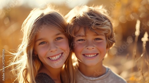 Sibling Bond: Brothers and sisters share laughs and smiles, showing the stren...