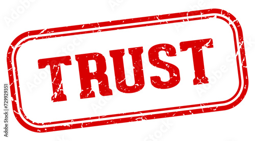 trust stamp. trust rectangular stamp on white background