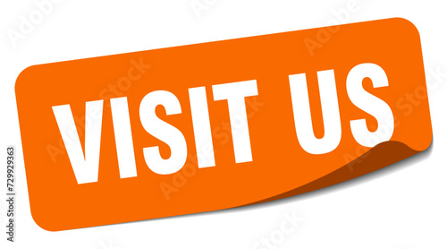 visit us sticker. visit us label