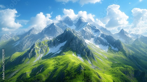 Mountain Retreat: Majestic peaks and serene landscapes invite relaxation and ...