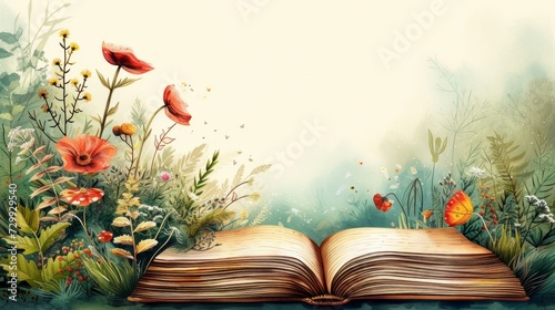 Reading Wonderland: Whimsical book illustrations and fantasy elements inspire...