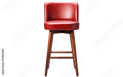 Discover the Perfect Red Wooden Stool to Add a Pop of Color to Any Room on a White or Clear Surface PNG Transparent Background.